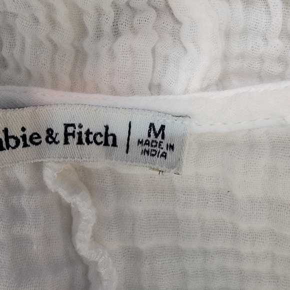 Abercrombie and fitch Cami Crop top M White Gauze Beachy Coastal - Picture 6 of 8